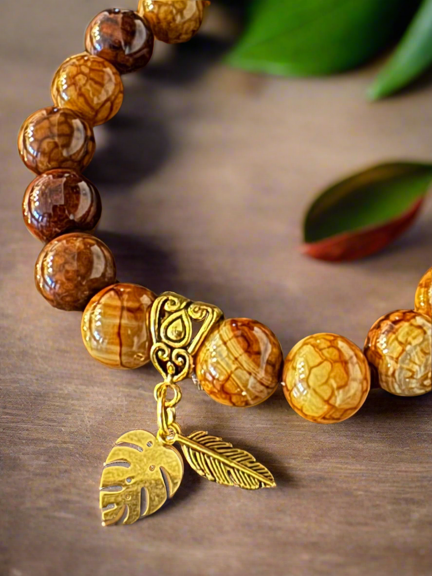Brown Dragon Agate Nature Bracelet