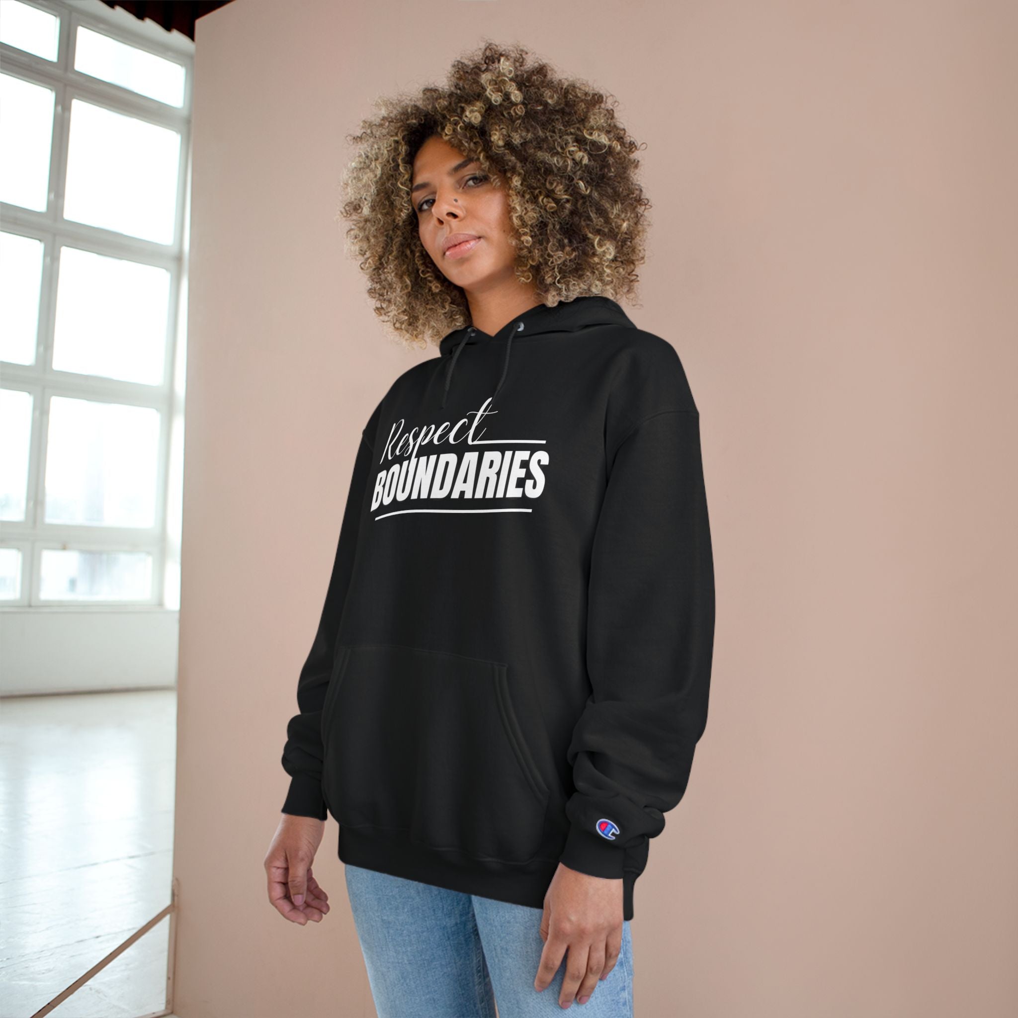 Respect Boundaries Champion Hoodie — Empowering Message Hoodie
