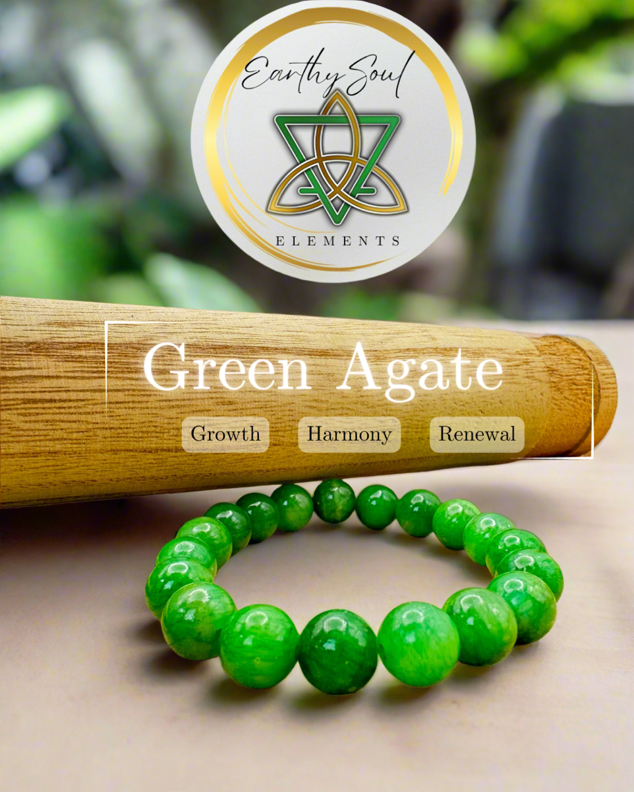 Earthy Signature Bracelet (Green Agate)