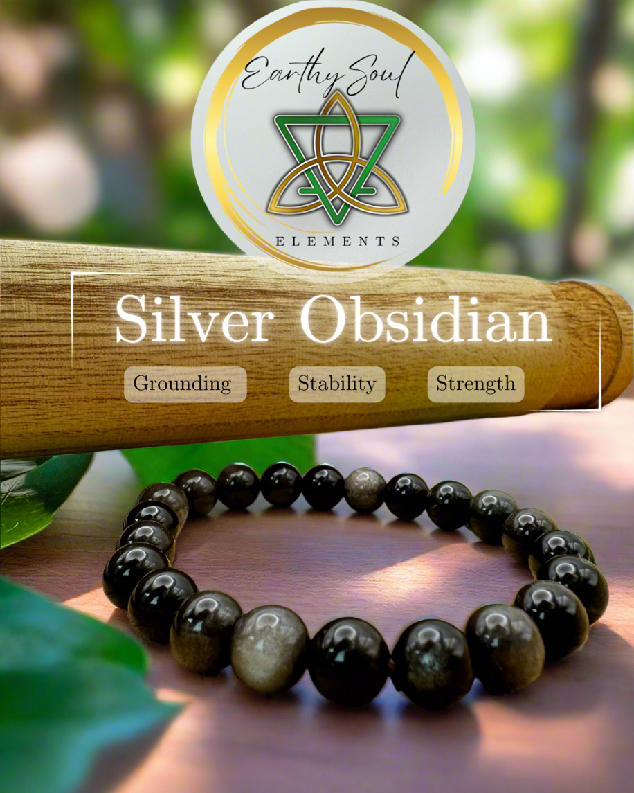 Silver Sheen Obsidian Bracelet