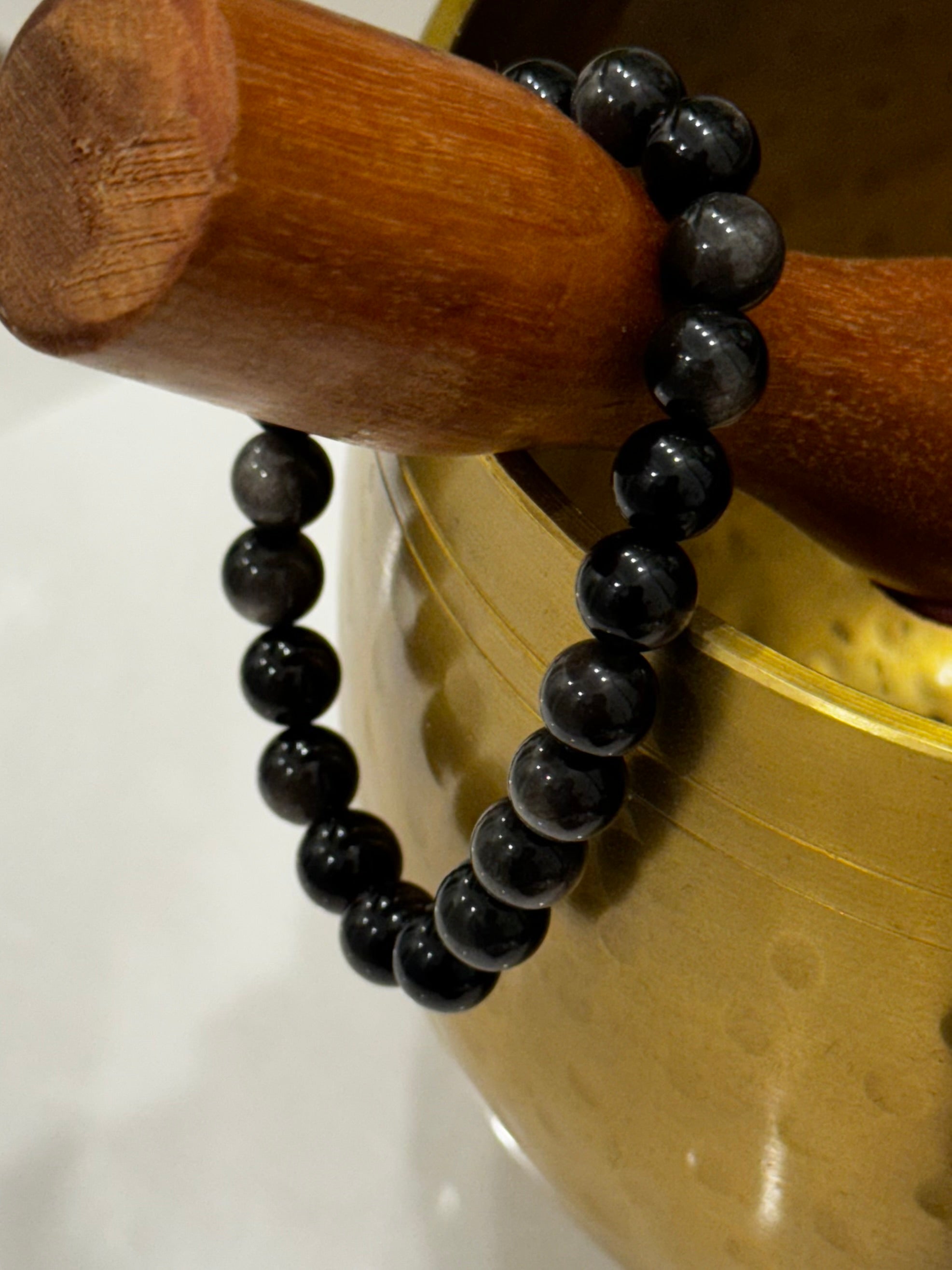 Silver Sheen Obsidian Bracelet