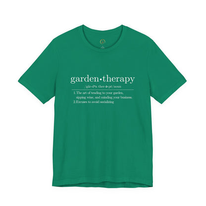 Garden Therapy Unisex Tee - Sipping Wine and Minding Your Business