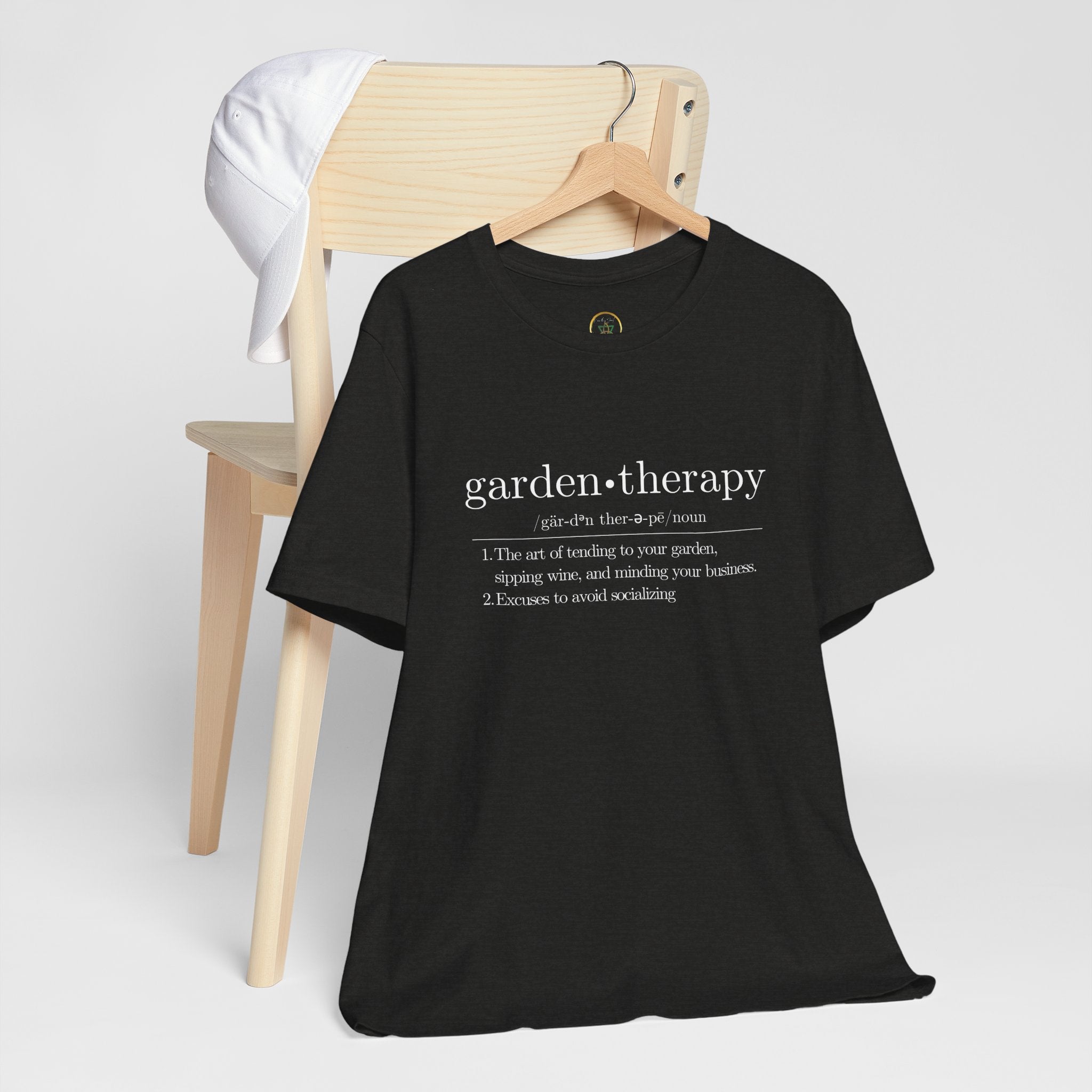 Garden Therapy Unisex Tee - Sipping Wine and Minding Your Business