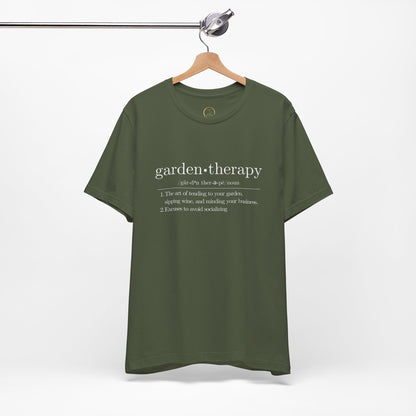 Garden Therapy Unisex Tee - Sipping Wine and Minding Your Business