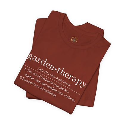 Garden Therapy Unisex Tee - Sipping Wine and Minding Your Business