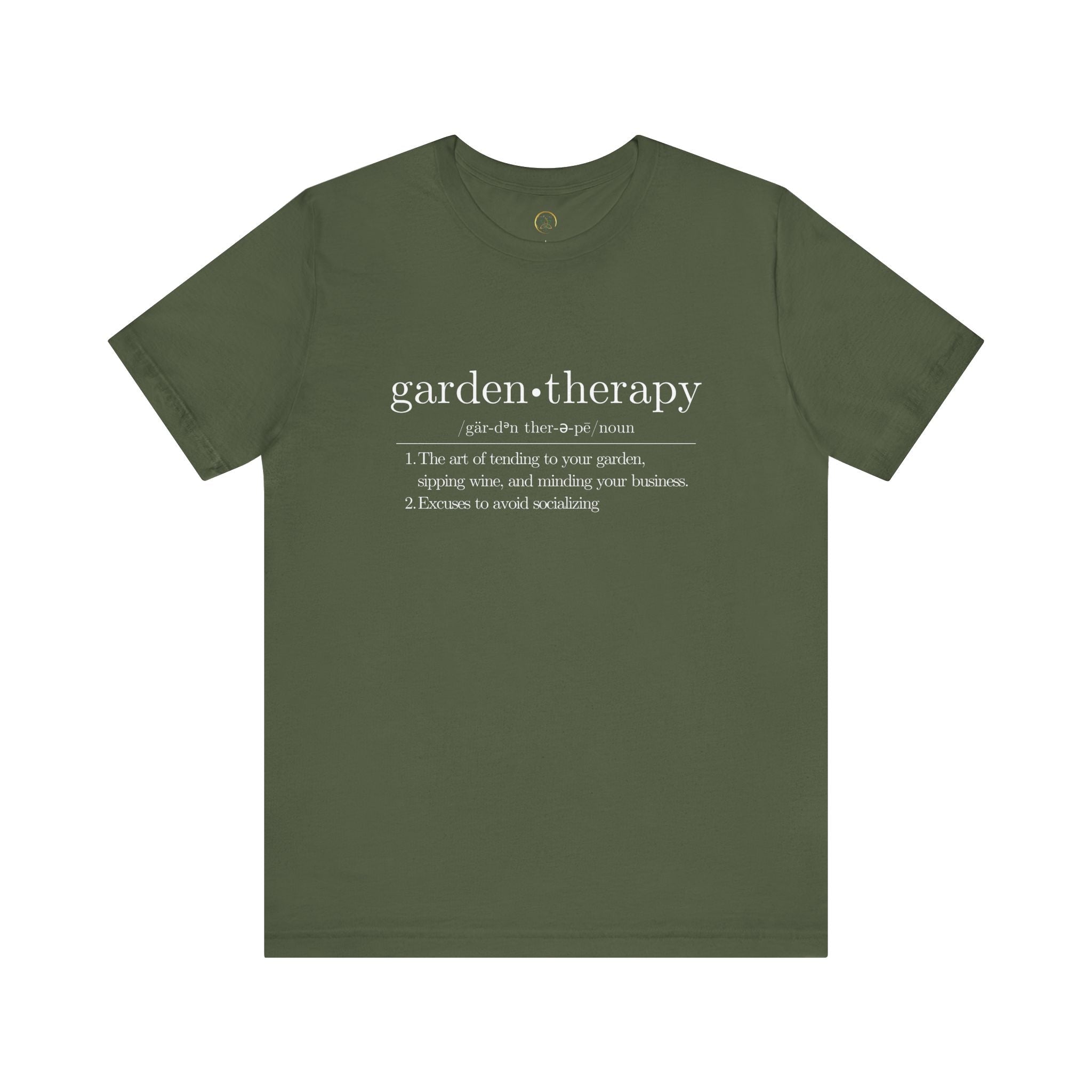 Garden Therapy Unisex Tee - Sipping Wine and Minding Your Business