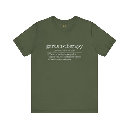 Garden Therapy Unisex Tee - Sipping Wine and Minding Your Business