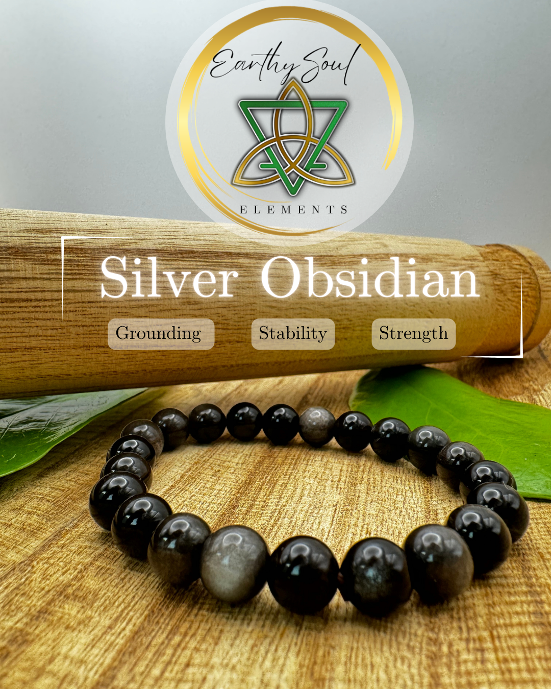 Silver Sheen Obsidian Bracelet