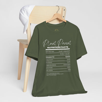 Plant Parents Nutrition Facts- Unisex Tee
