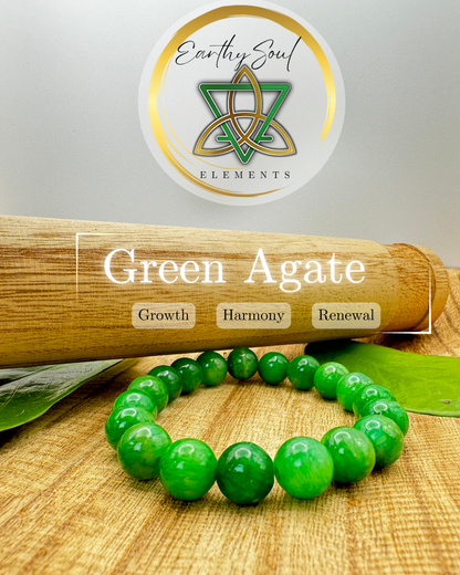 Earthy Signature Bracelet (Green Agate)