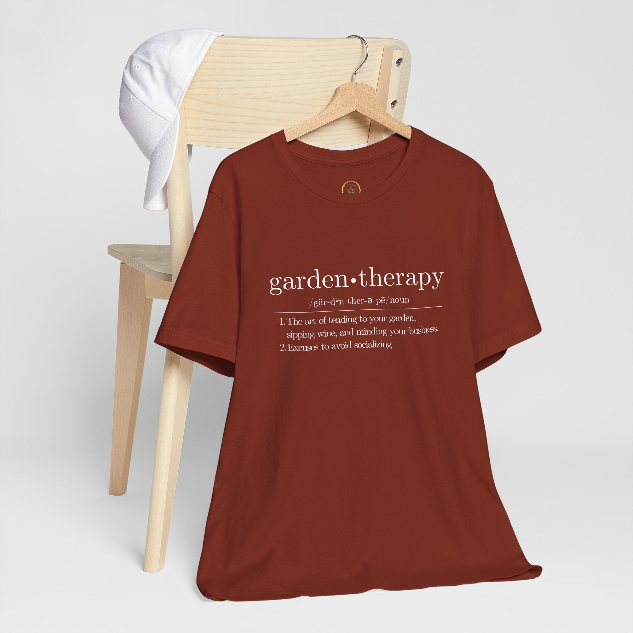 Garden Therapy Unisex Tee - Sipping Wine and Minding Your Business
