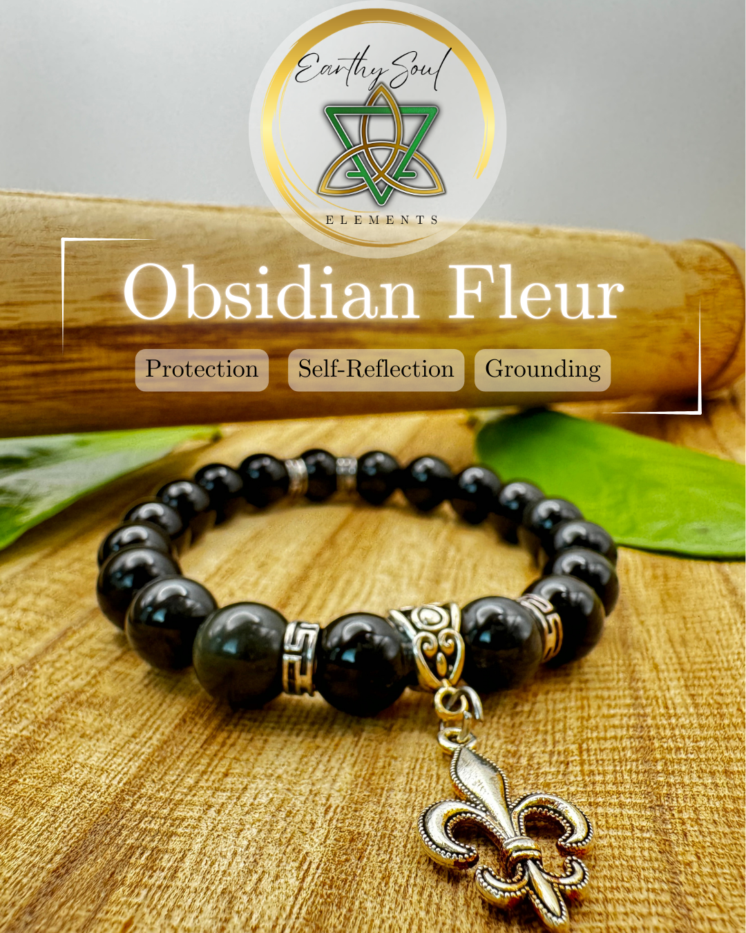 Obsidian Fleur Bracelet