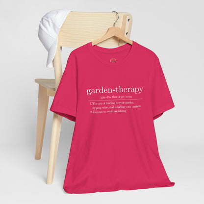Garden Therapy Unisex Tee - Sipping Wine and Minding Your Business
