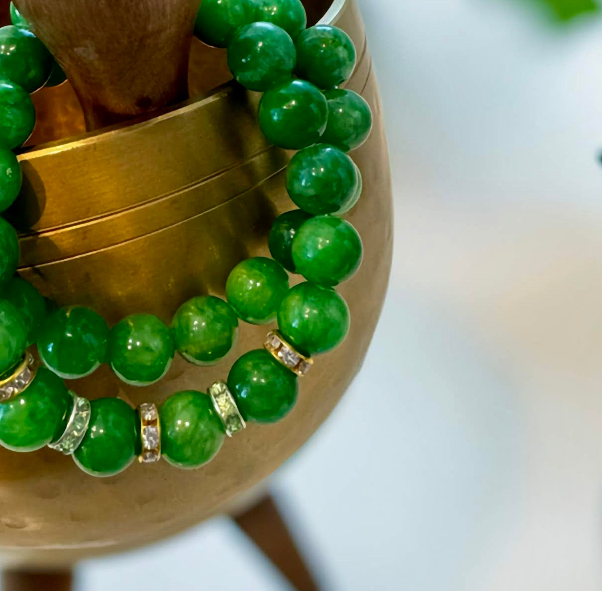 Earthy Signature Bracelet (Green Agate)