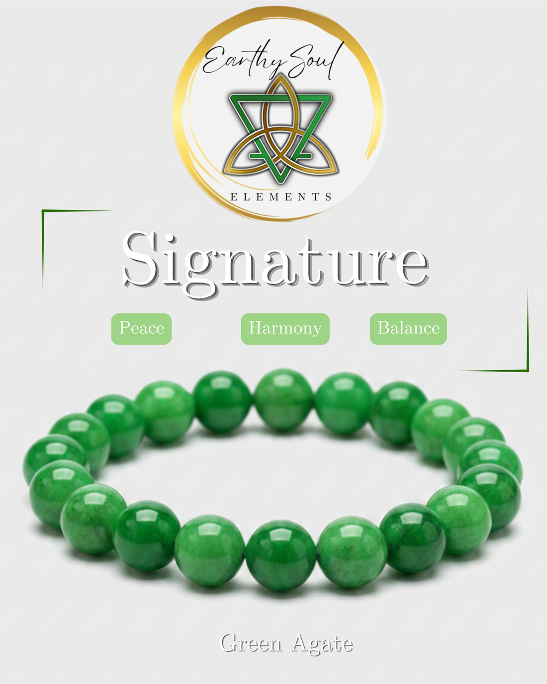 Earthy Bracelet (Green Agate)